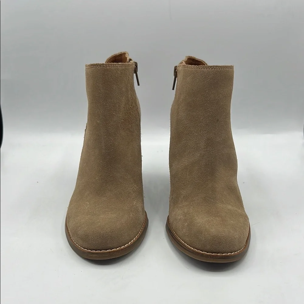 NEW Lucky Brand‎ Sz 9 1/2 Yimmie Suede Tan Wedge Ankle Boot